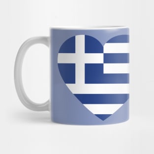 I Love Greece // Heart-Shaped Greek Flag Mug